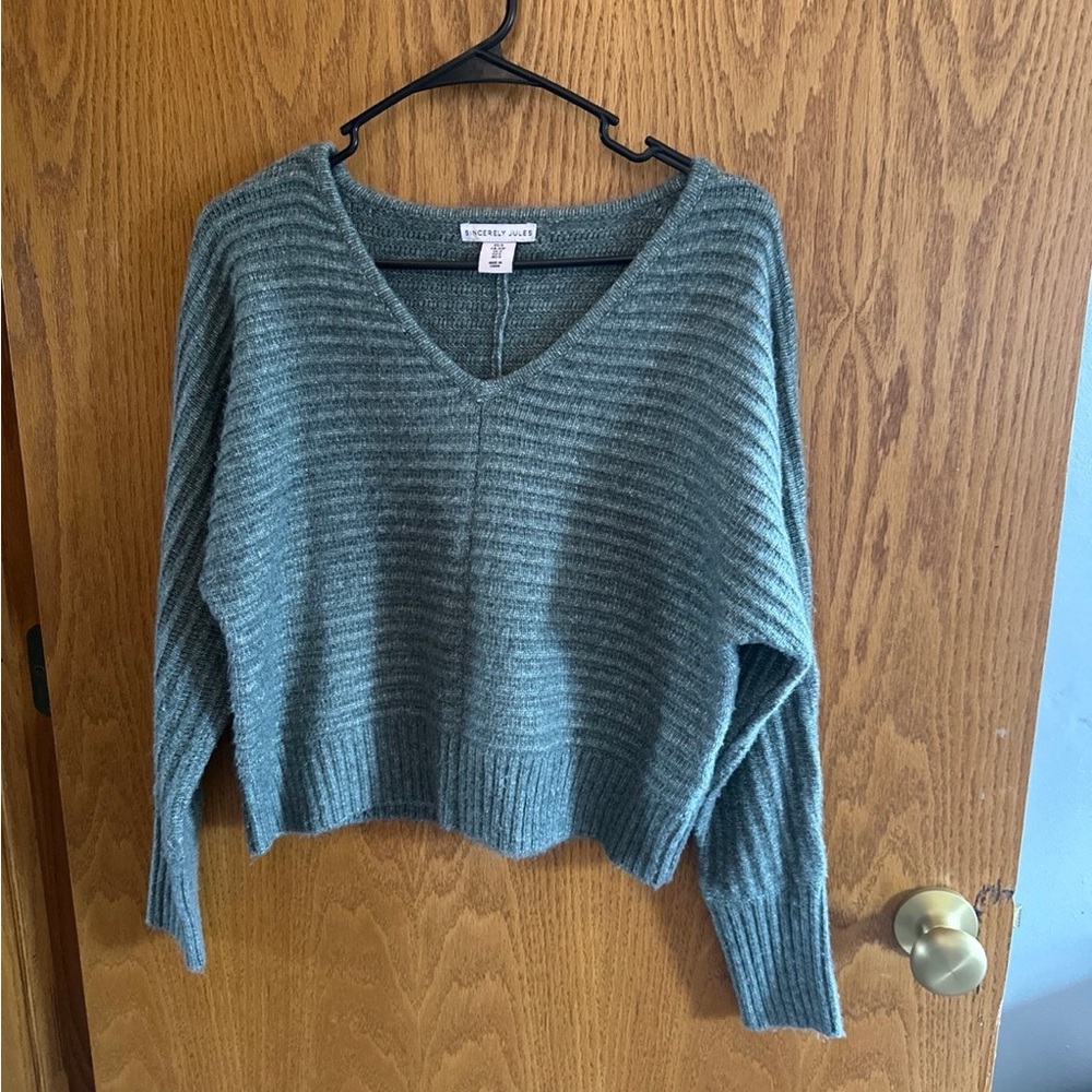 Sincerely Jules V-Neck Ribbed Sweater - Teal